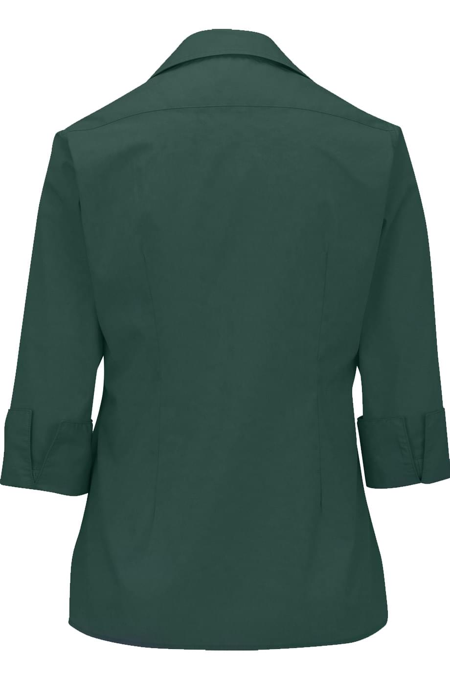 5040 Edwards LADIES LIGHTWEIGHT OPEN NECK POPLIN BLOUSE - 3/4 SLEEVE - Back Image