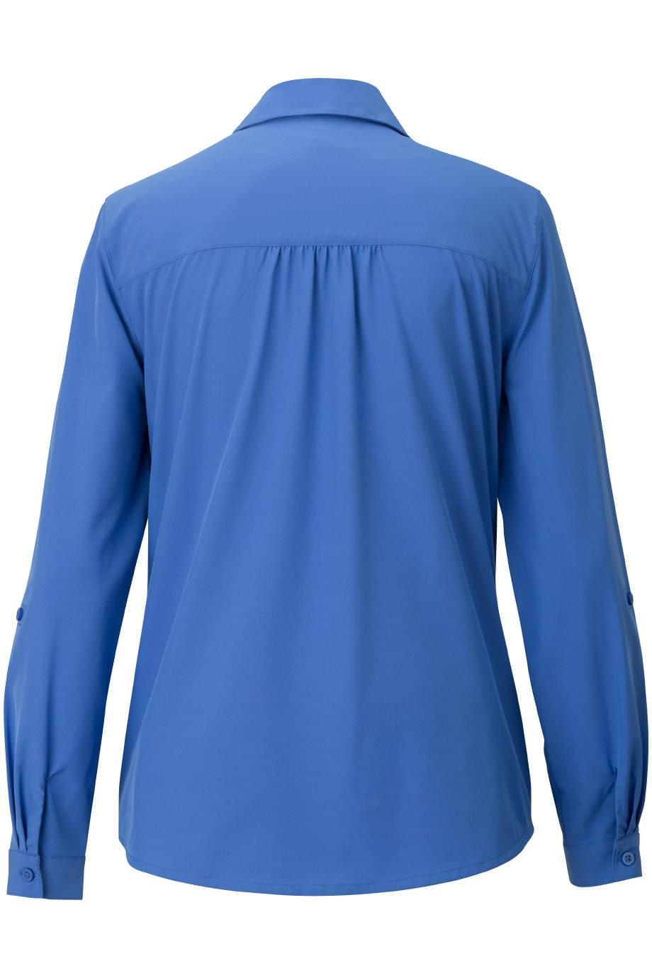 5056 Edwards Ladies Open Neck Long Sleeve Blouse 5056 Edwards Ladies Open Neck Long Sleeve Blouse - Back Image