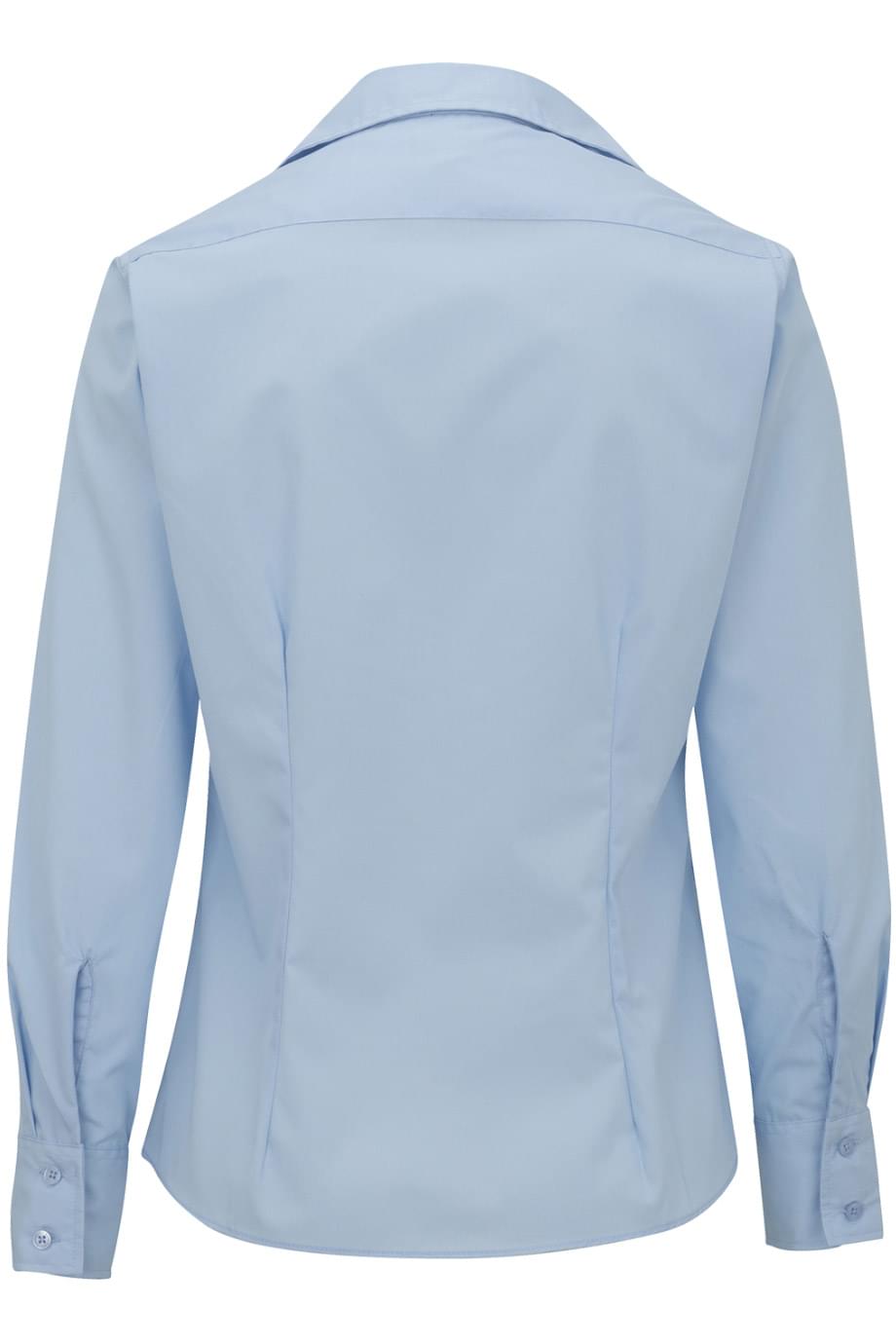 5295 Edwards Ladies Lightweight Open Neck Poplin Blouse-Long Sleeve 5295 Edwards Ladies Lightweight Open Neck Poplin Blouse-Long Sleeve - Back Image