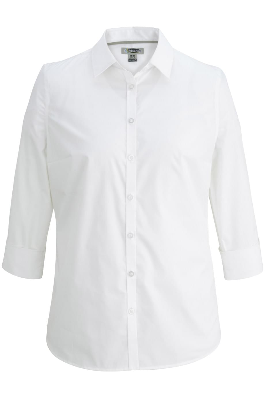 5317 Edwards LADIES 3/4 SLEEVE STRETCH BROADCLOTH SHIRT Zoom Image