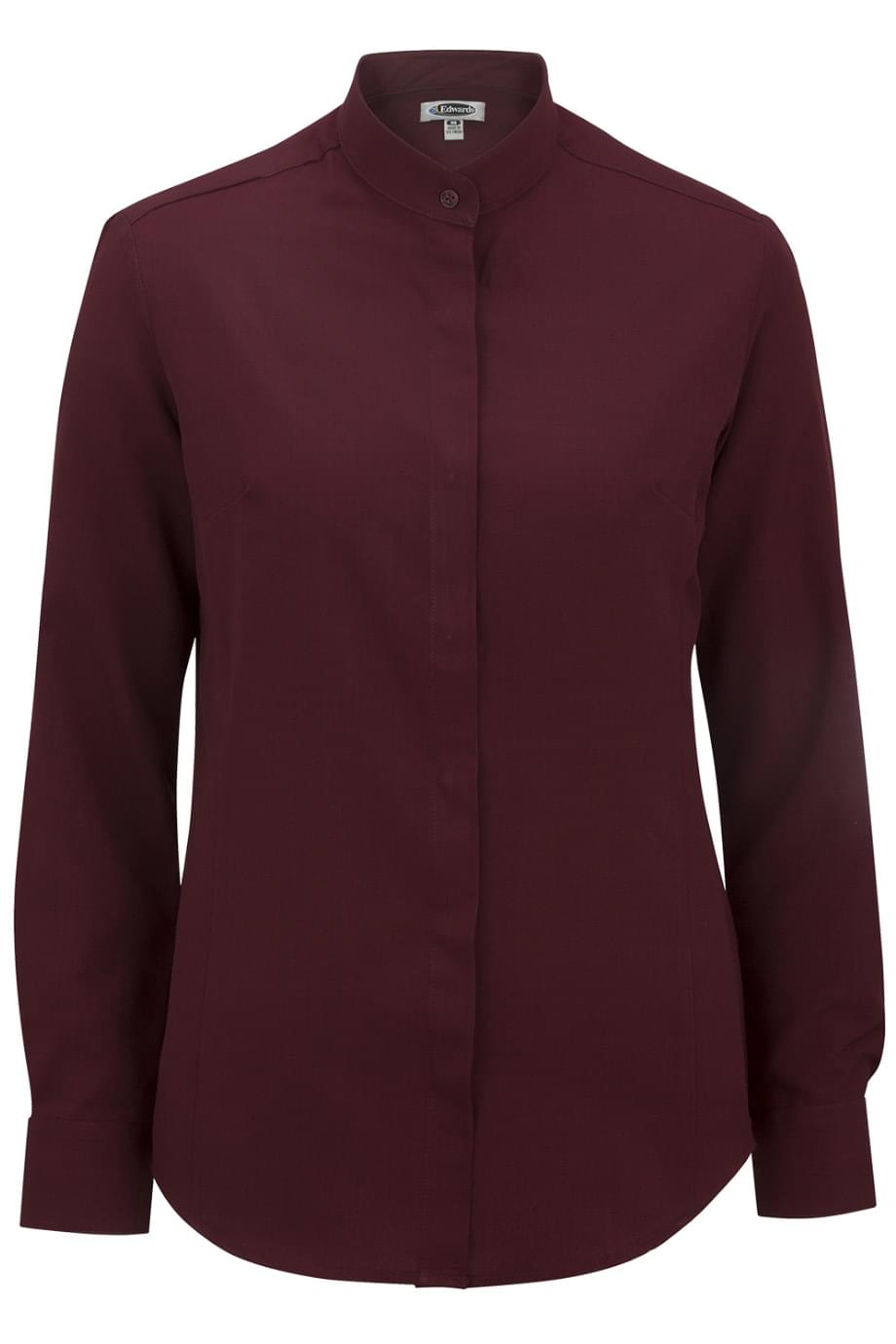 5392 Edwards LADIES BATISTE BANDED COLLAR SHIRT Zoom Image