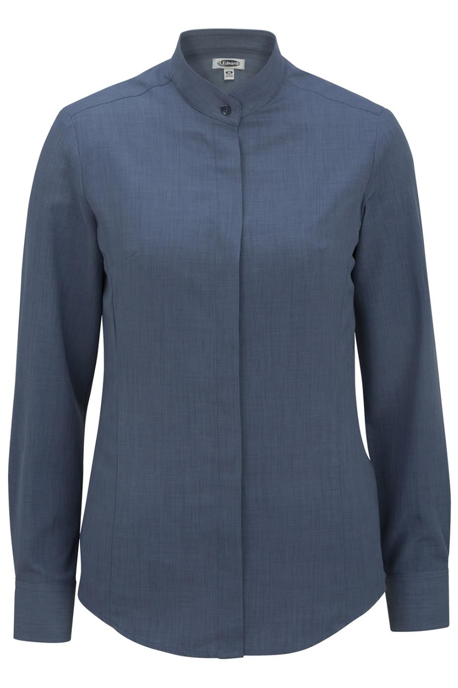 5392 Edwards Ladies Batiste Banded Collar Shirt