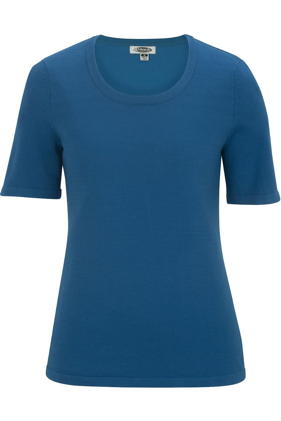 7055 Edwards LADIES SHORT SLEEVE SCOOP NECK SWEATER