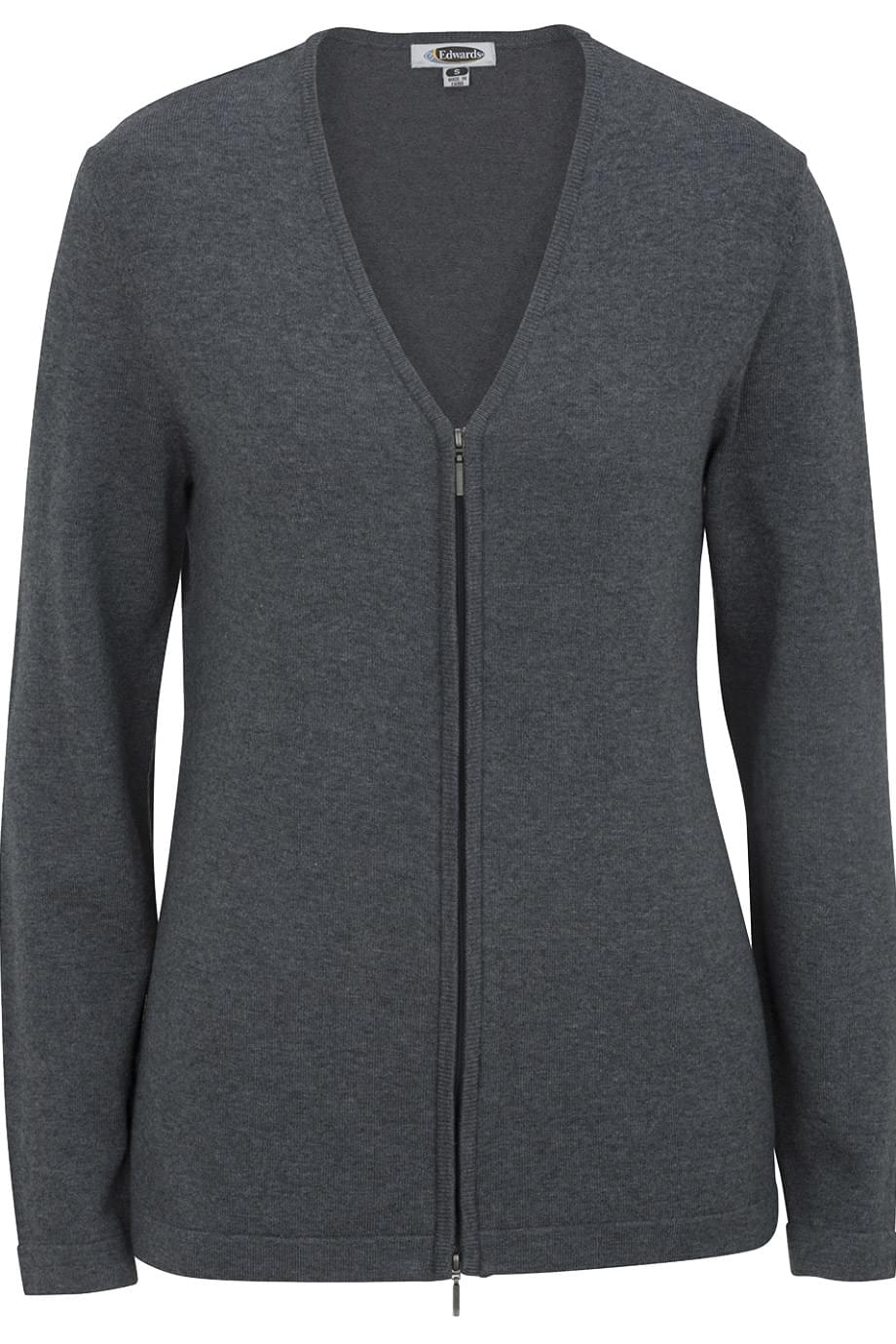 7062 Edwards LADIES FULL ZIP V-NECK CARDIGAN SWEATER