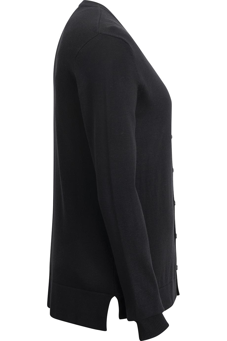7143 Edwards LADIES CREW NECK BUTTON FRONT CARDIGAN - Siide Image