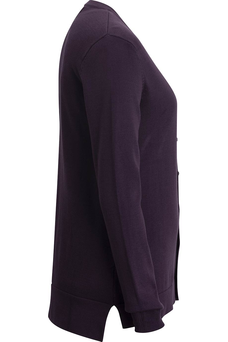 7143 Edwards LADIES CREW NECK BUTTON FRONT CARDIGAN - Siide Image