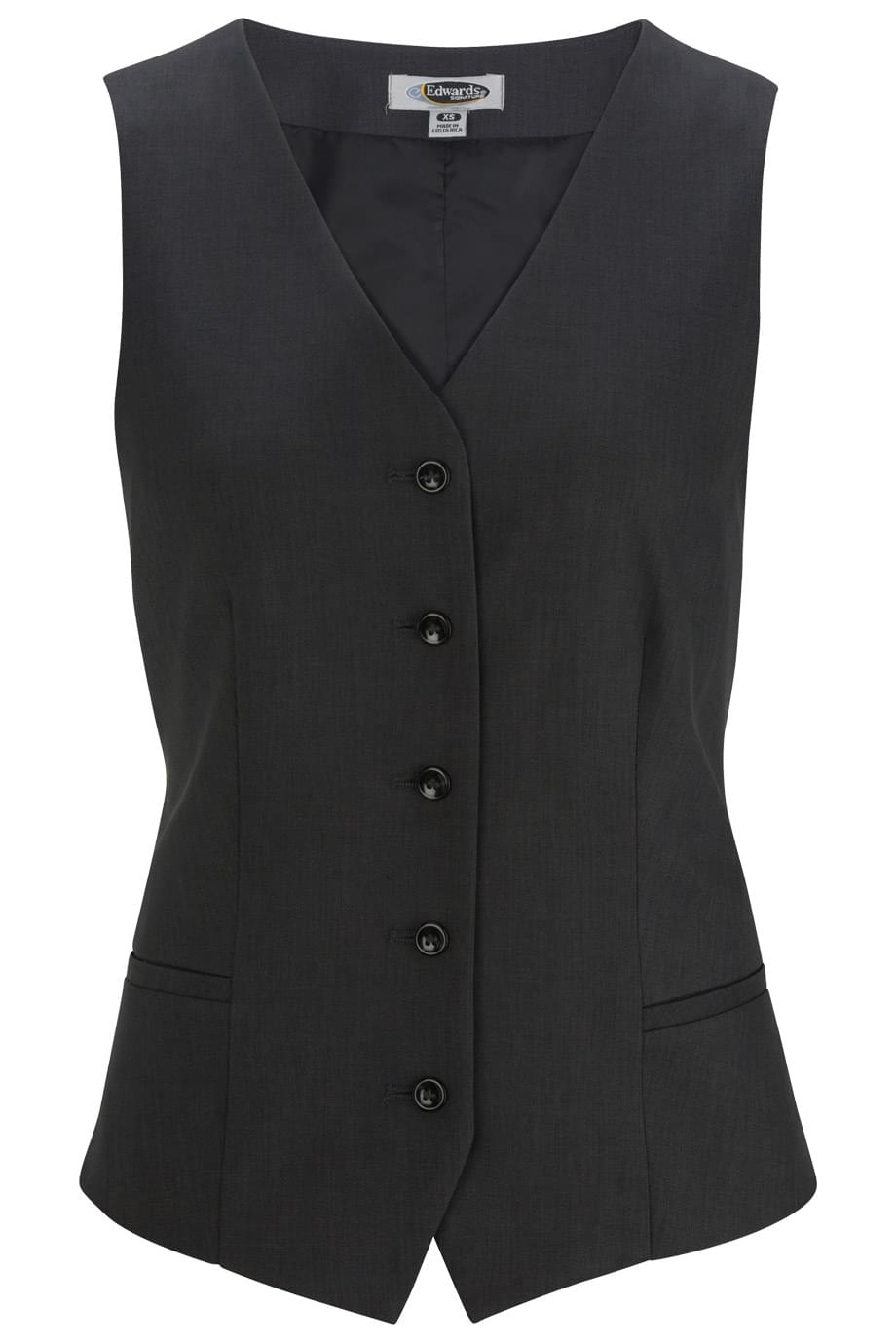 7526 Edwards LADIES SYNERGY WASHABLE HIGH-BUTTON VEST 7526 Edwards LADIES SYNERGY WASHABLE HIGH-BUTTON VEST