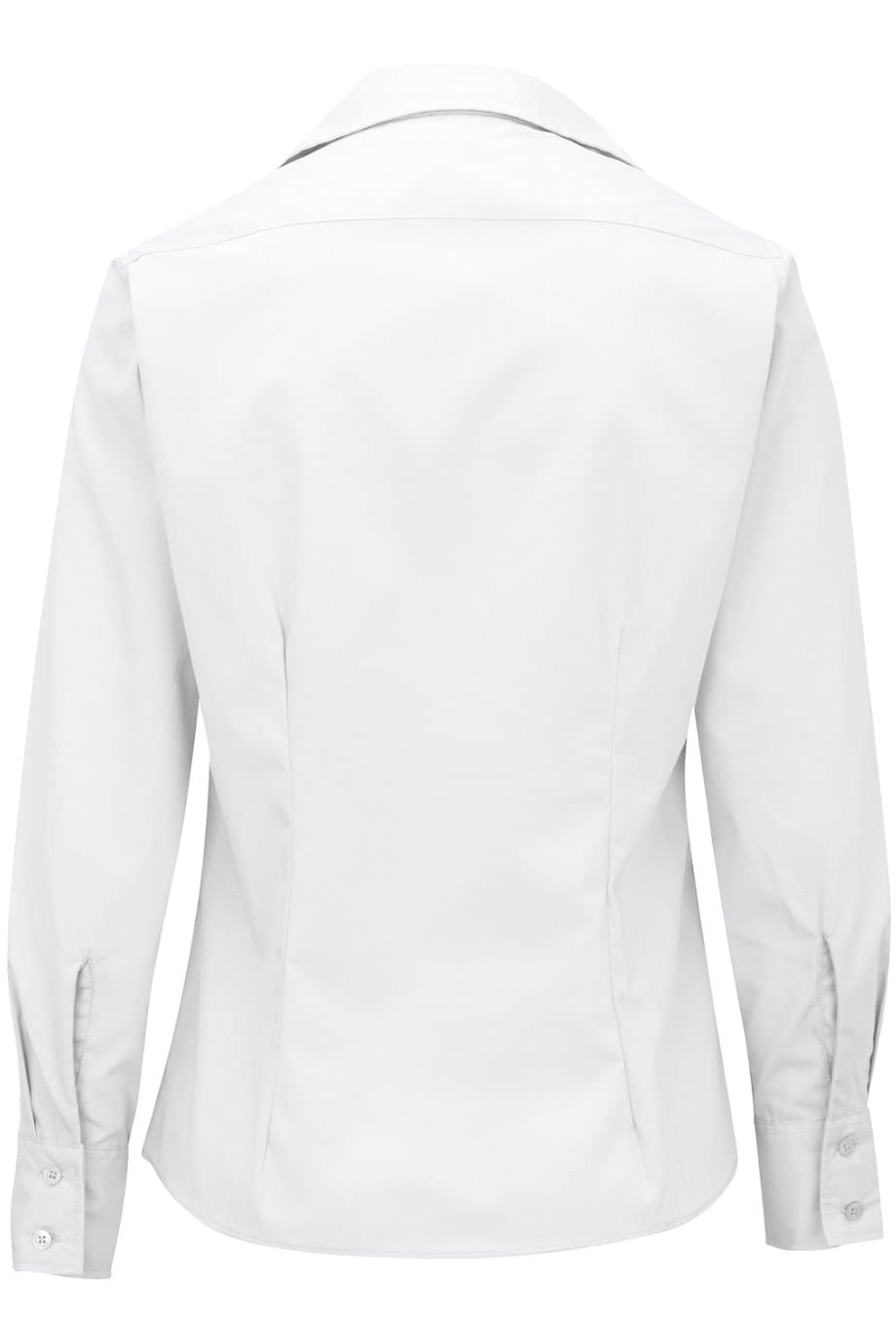 5295 Edwards Garment EDWARDS LADIES LIGHTWEIGHT OPEN NECK POPLIN BLOUSE-LONG SLEEVE - Back Image