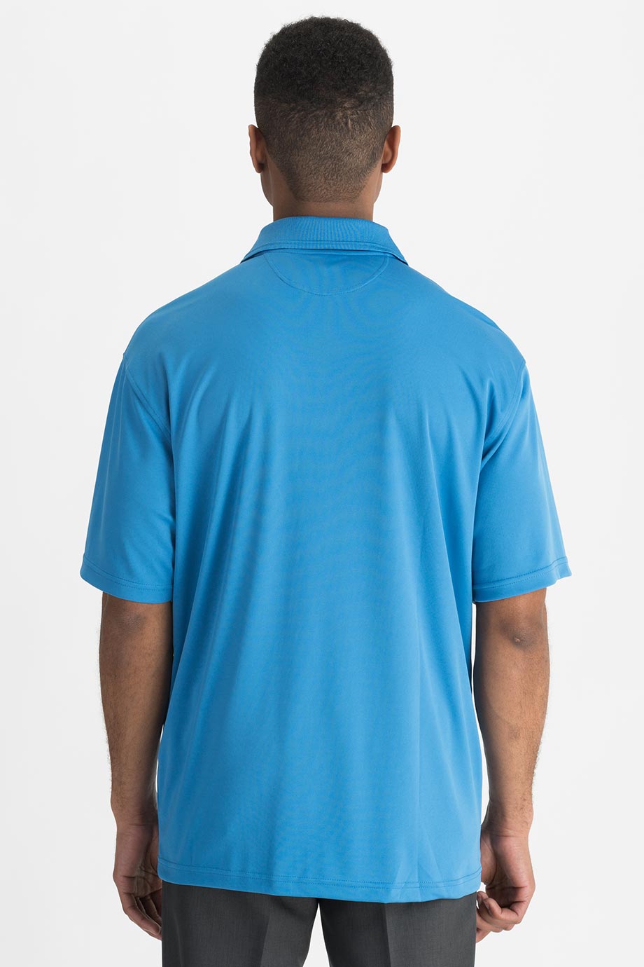 1580 Edwards Men's Performance Flat-Knit Short Sleeve Polo Shirt 1580 Edwards Men's Performance Flat-Knit Short Sleeve Polo Shirt - Back Image