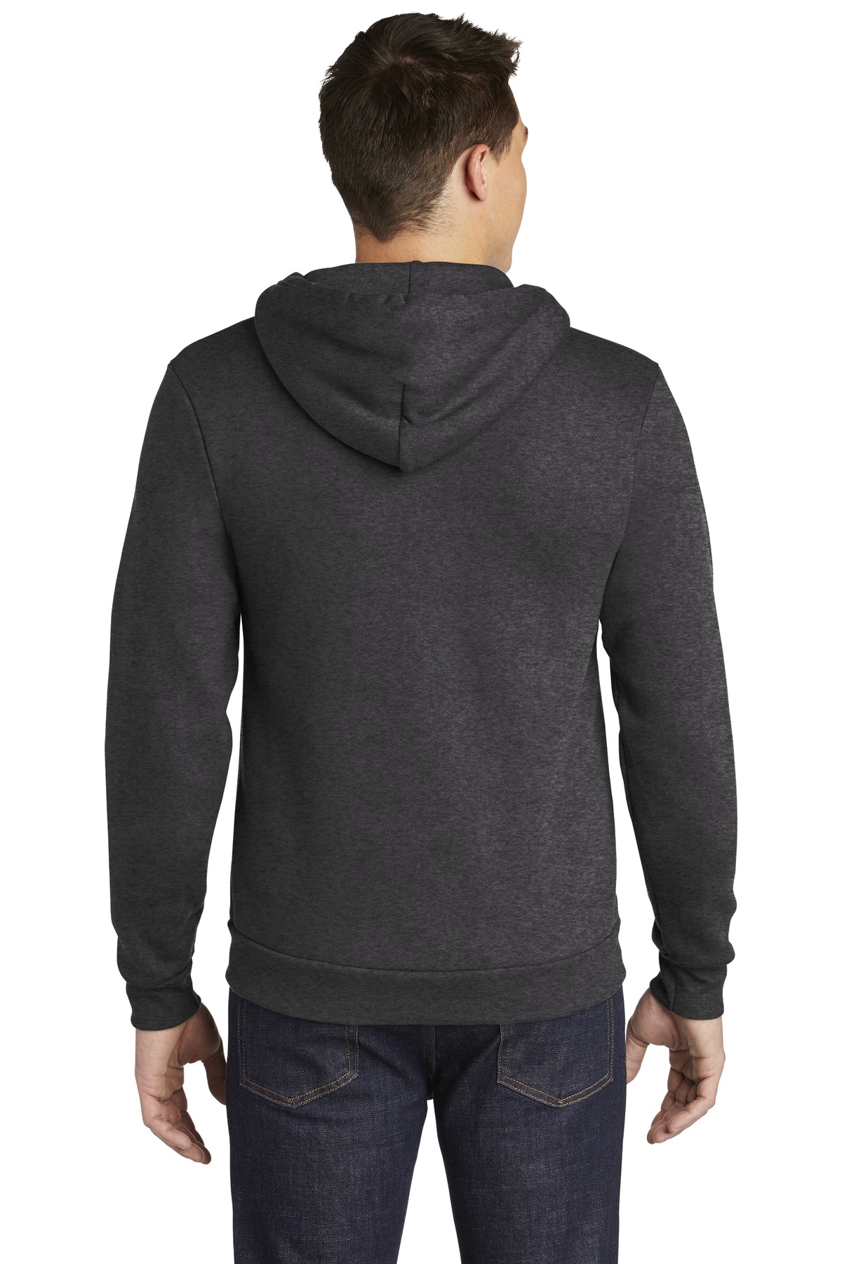 F497 American Apparel Unisex Flex Fleece USA Made Zip Hoodie - Back Image