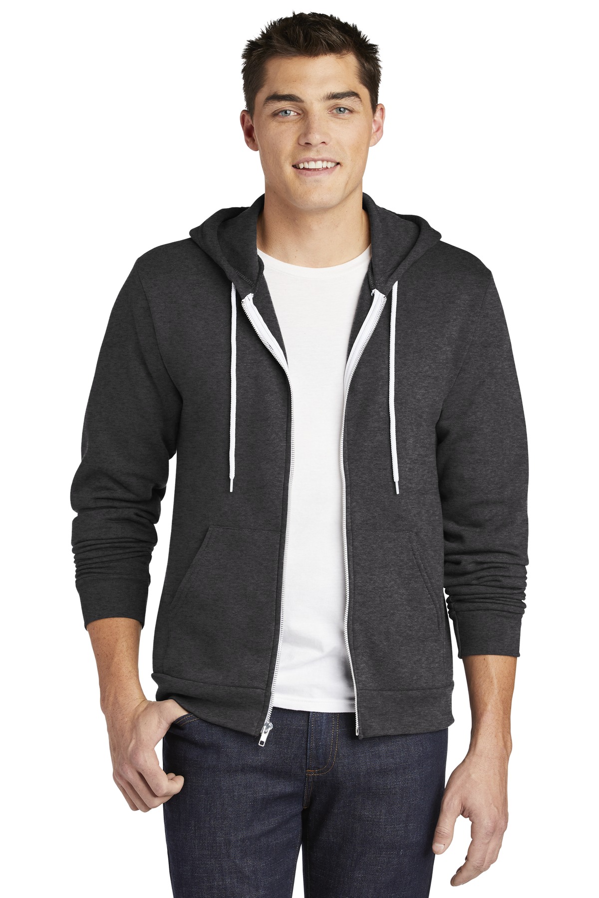 F497 American Apparel Unisex Flex Fleece USA Made Zip Hoodie