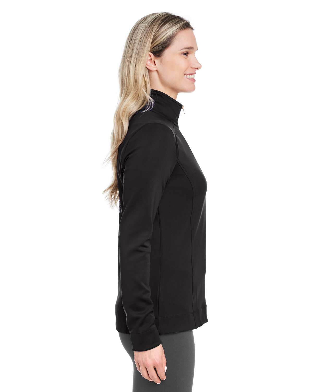 F12250 Fairway & Greene Ladies Wells Quarter-Zip Tech Pullover - Siide Image