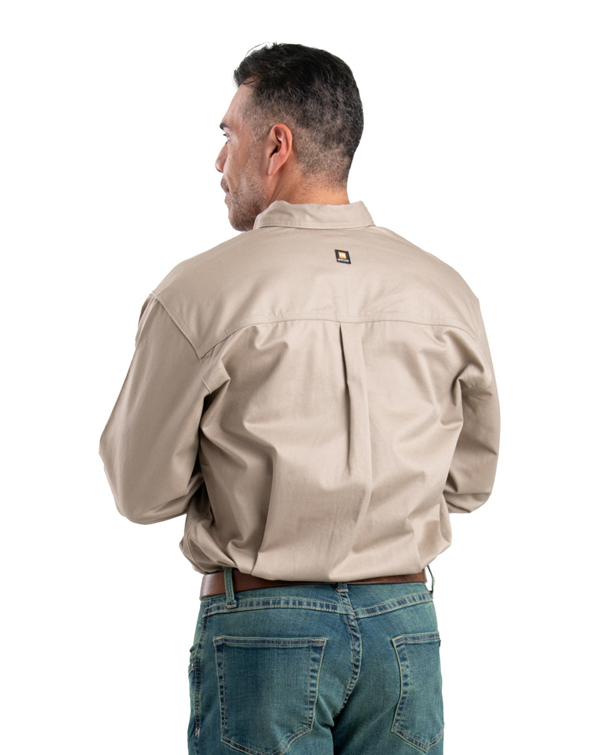 FRSH10 Berne Mens Flame-Resistant Button-Down Work Shirt - Back Image