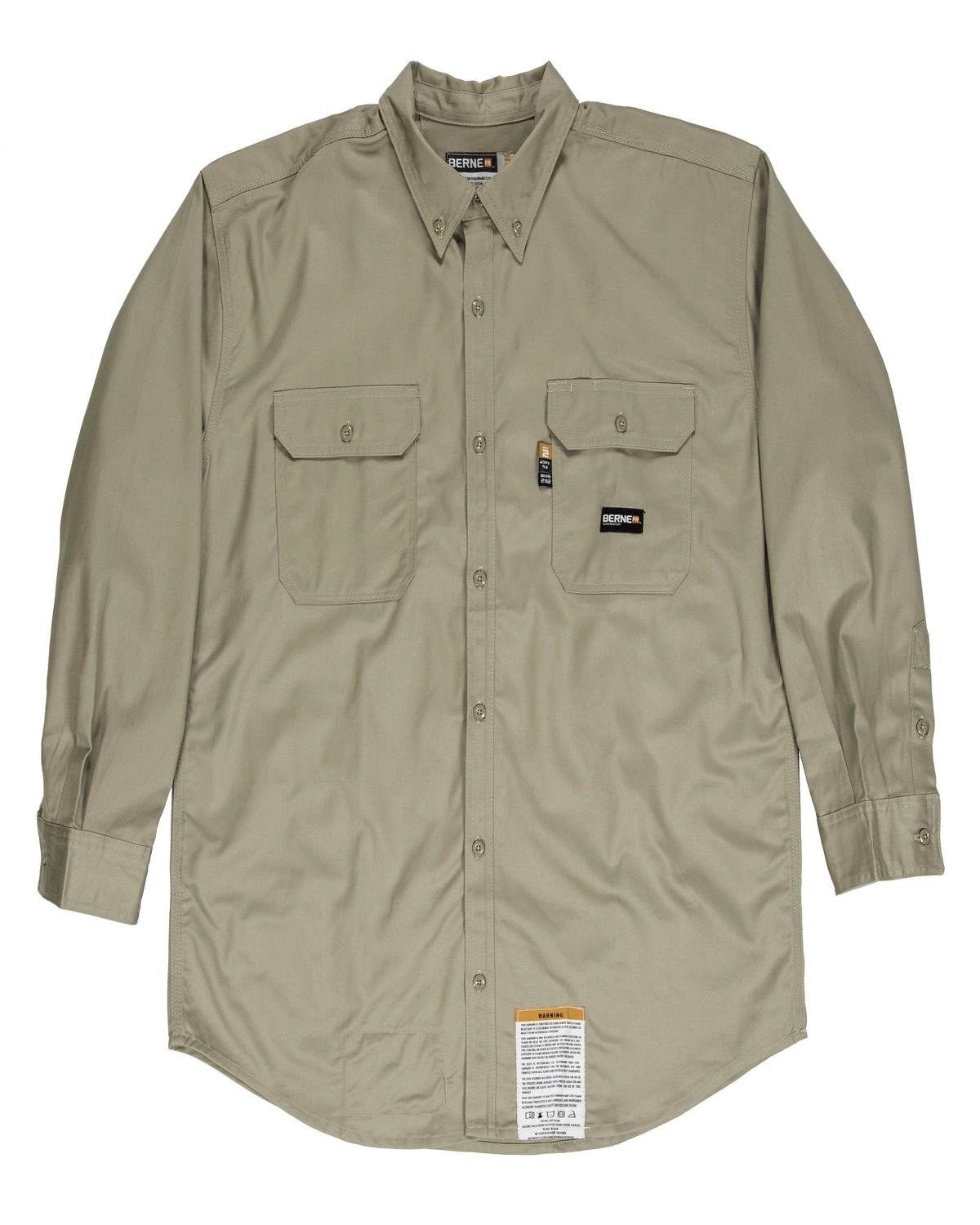 FRSH10 Berne Mens Flame-Resistant Button-Down Work Shirt