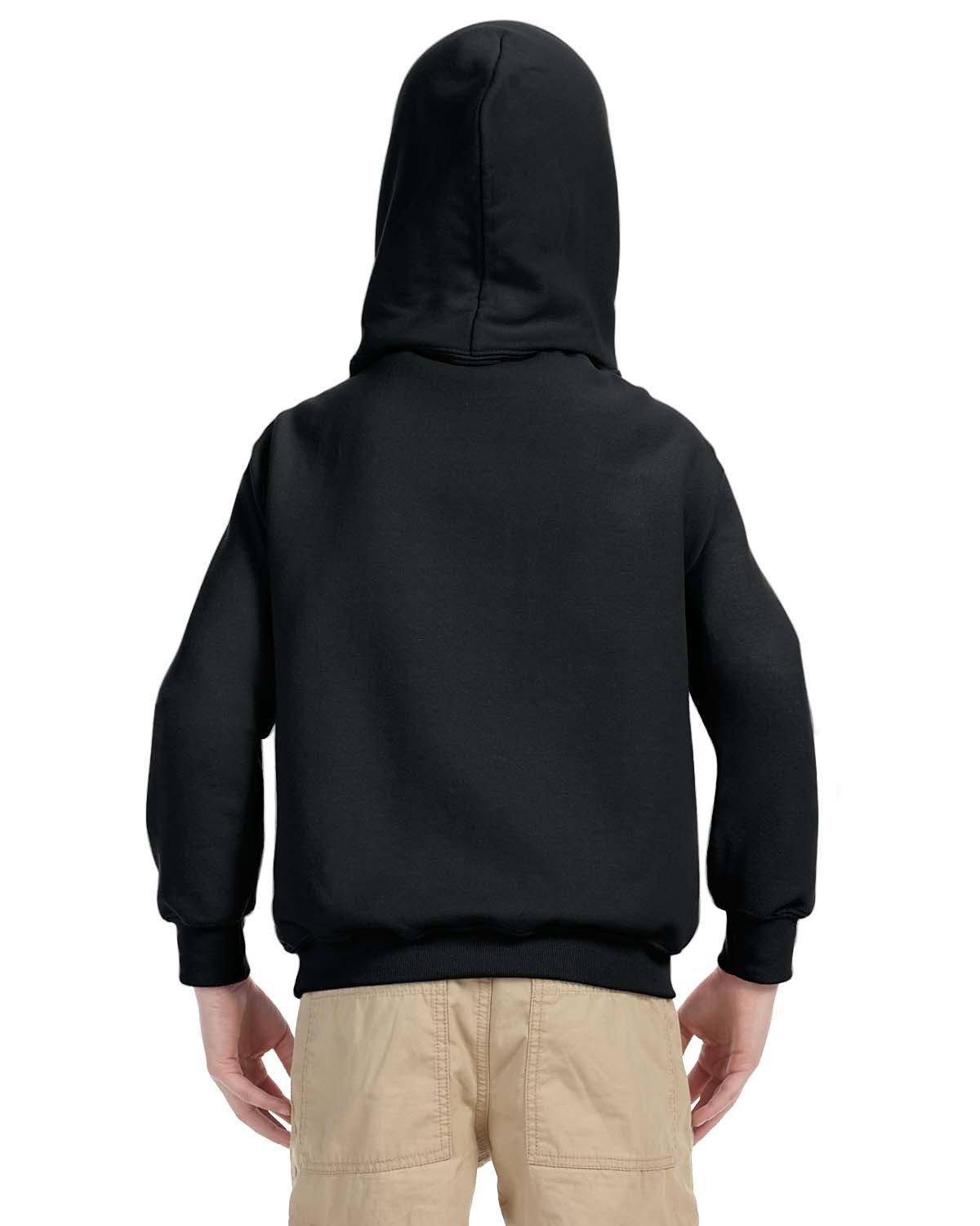 G185B Gildan Youth Heavy Blend 50/50 Hooded Sweatshirt - Back Image