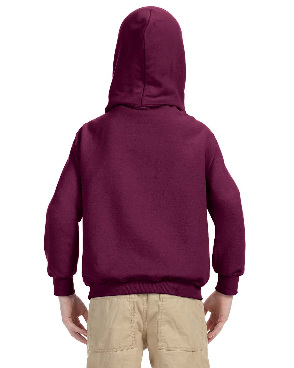 G185B Gildan Youth Heavy Blend 50/50 Hooded Sweatshirt - Back Image