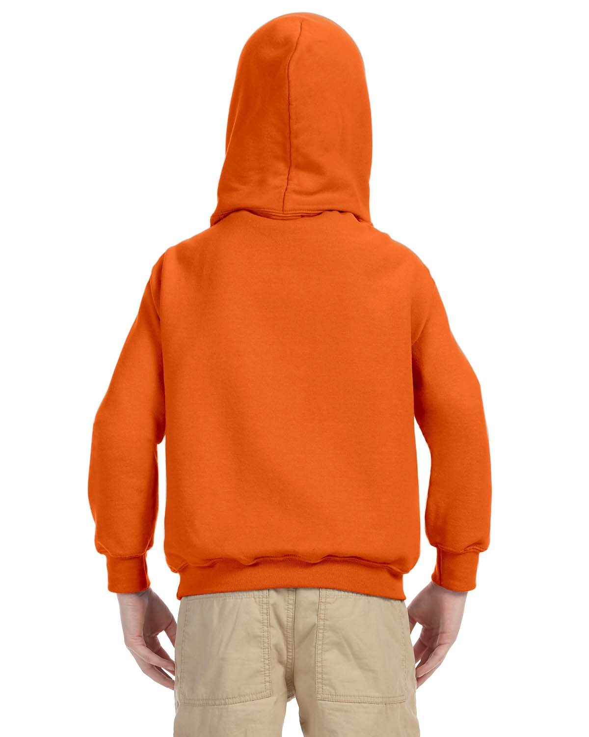 G185B Gildan Youth Heavy Blend 50/50 Hooded Sweatshirt - Back Image