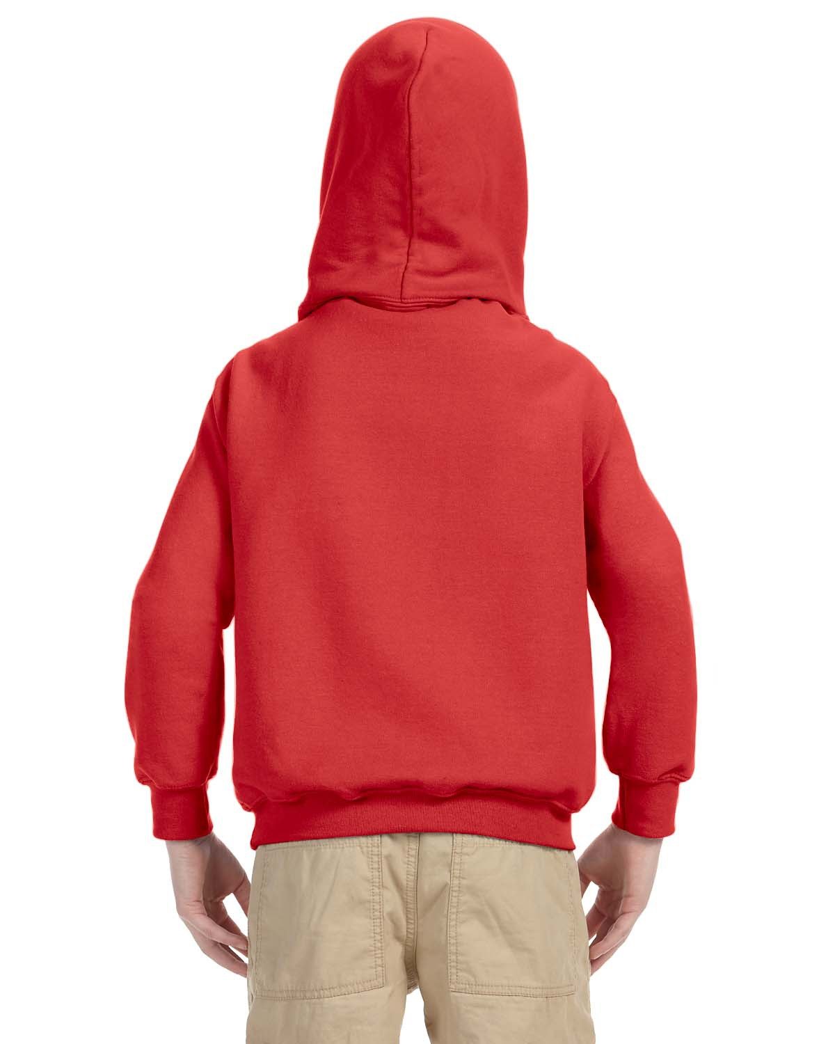 G185B Gildan Youth Heavy Blend 50/50 Hooded Sweatshirt - Back Image