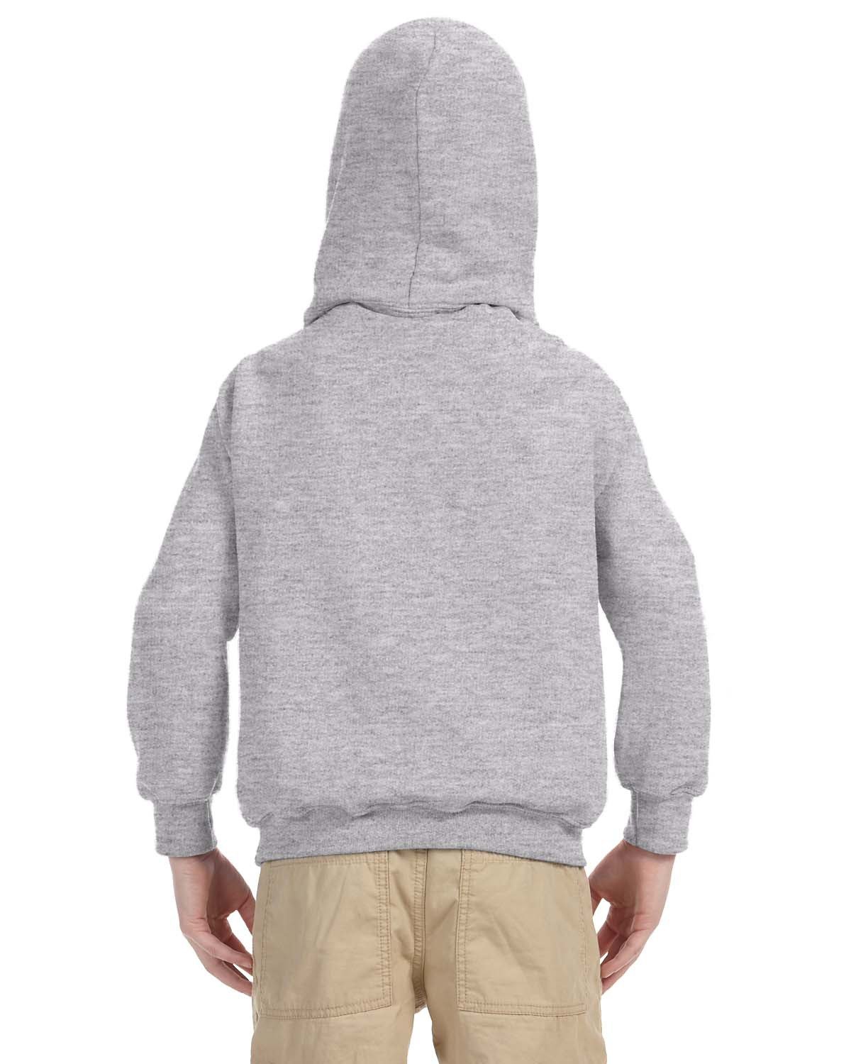 G185B Gildan Youth Heavy Blend 50/50 Hooded Sweatshirt - Back Image
