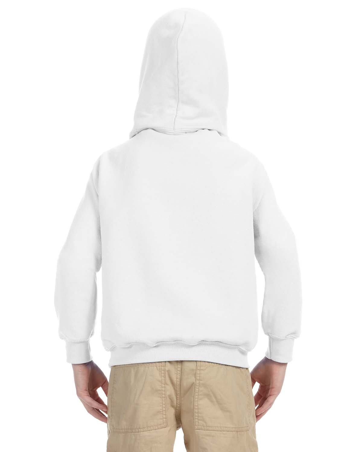G185B Gildan Youth Heavy Blend 50/50 Hooded Sweatshirt - Back Image