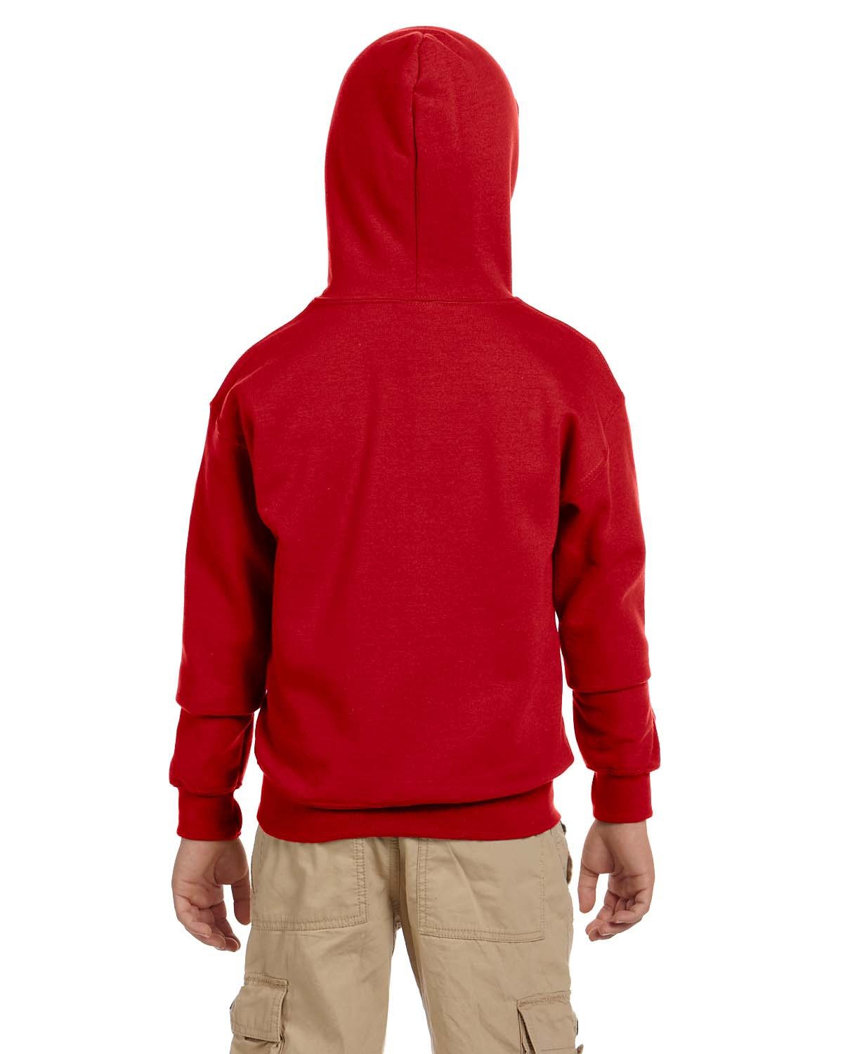 G186B Gildan Youth Heavy Blend 50/50 Full-Zip Hooded Sweatshirt - Back Image