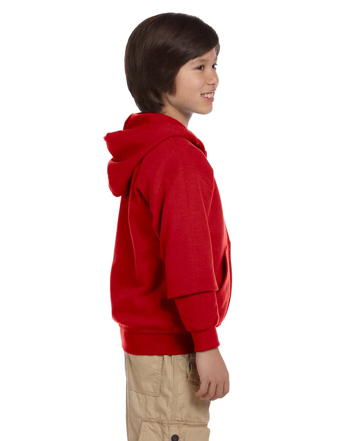 G186B Gildan Youth Heavy Blend 50/50 Full-Zip Hooded Sweatshirt - Siide Image