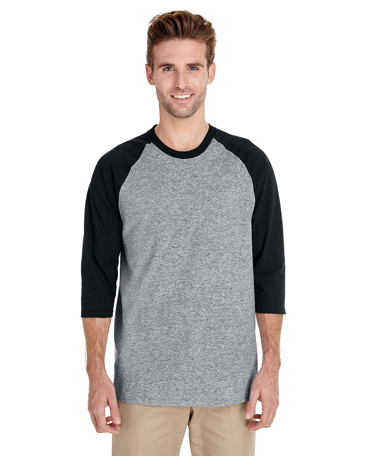 G570 Gildan Adult Heavy Cotton 3/4-Raglan Sleeve T-Shirt Zoom Image