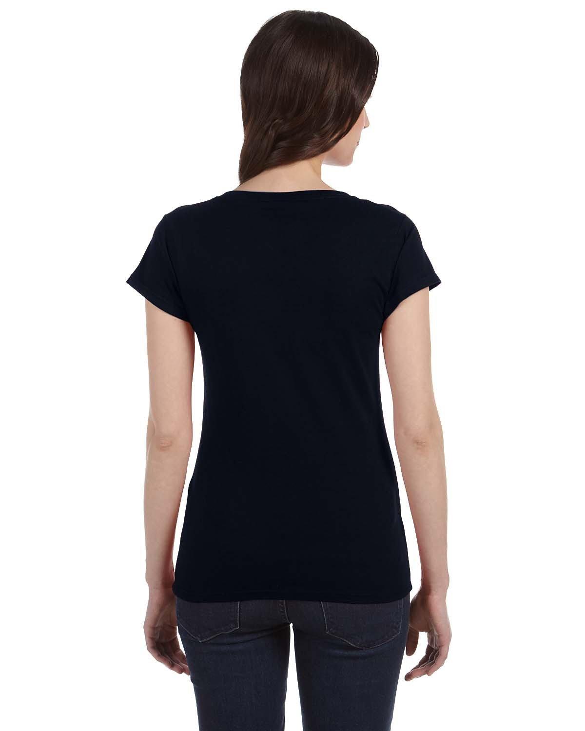 G64VL Gildan Ladies SoftStyle Fitted V-Neck T-Shirt - Back Image