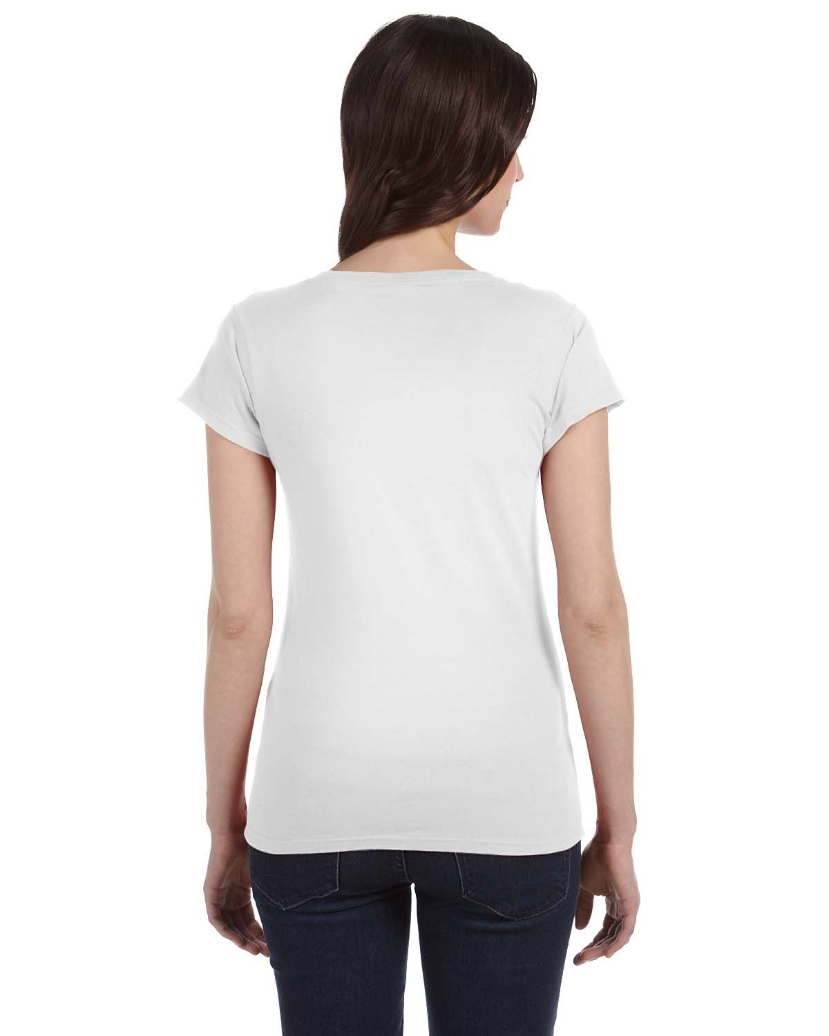 G64VL Gildan Ladies SoftStyle Fitted V-Neck T-Shirt - Back Image