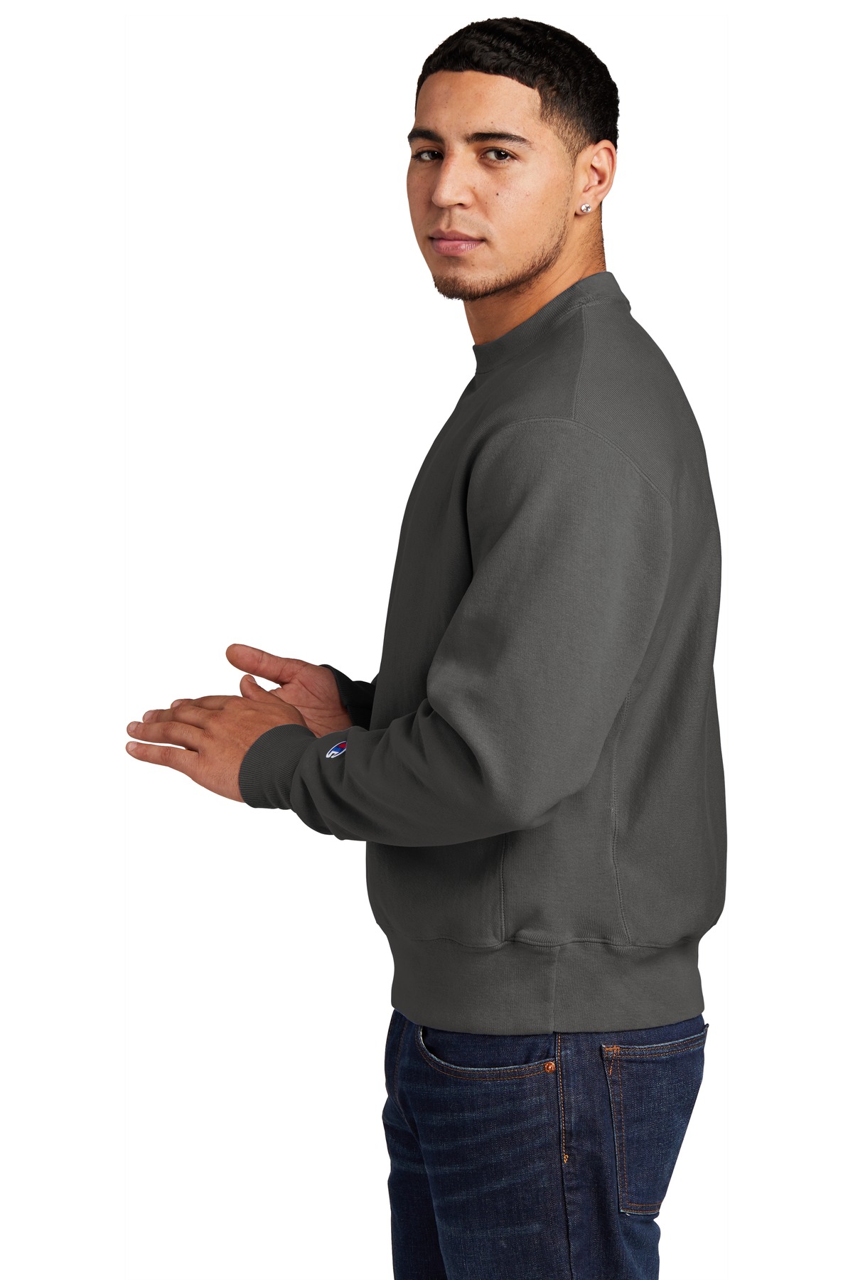 GDS149 Champion Reverse Weave Garment-Dyed Crewneck Sweatshirt. - Siide Image