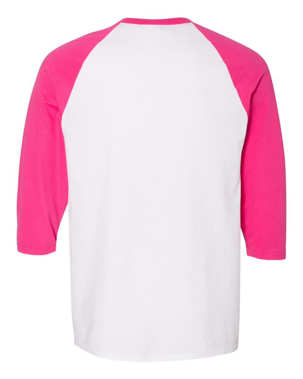 5700 Gildan Heavy Cotton Raglan Three-Quarter Sleeve T-Shirt - Back Image