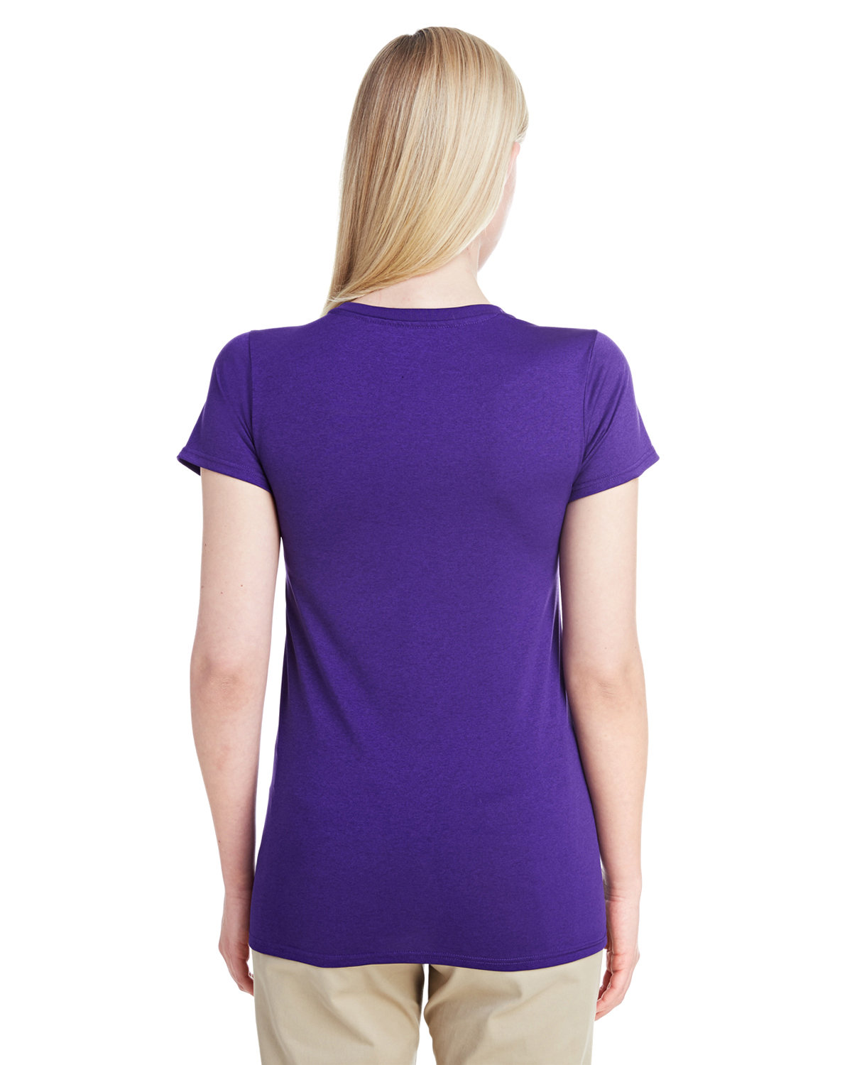 G47V Gildan Ladies Performance? V-Neck Tech T-Shirt - Back Image