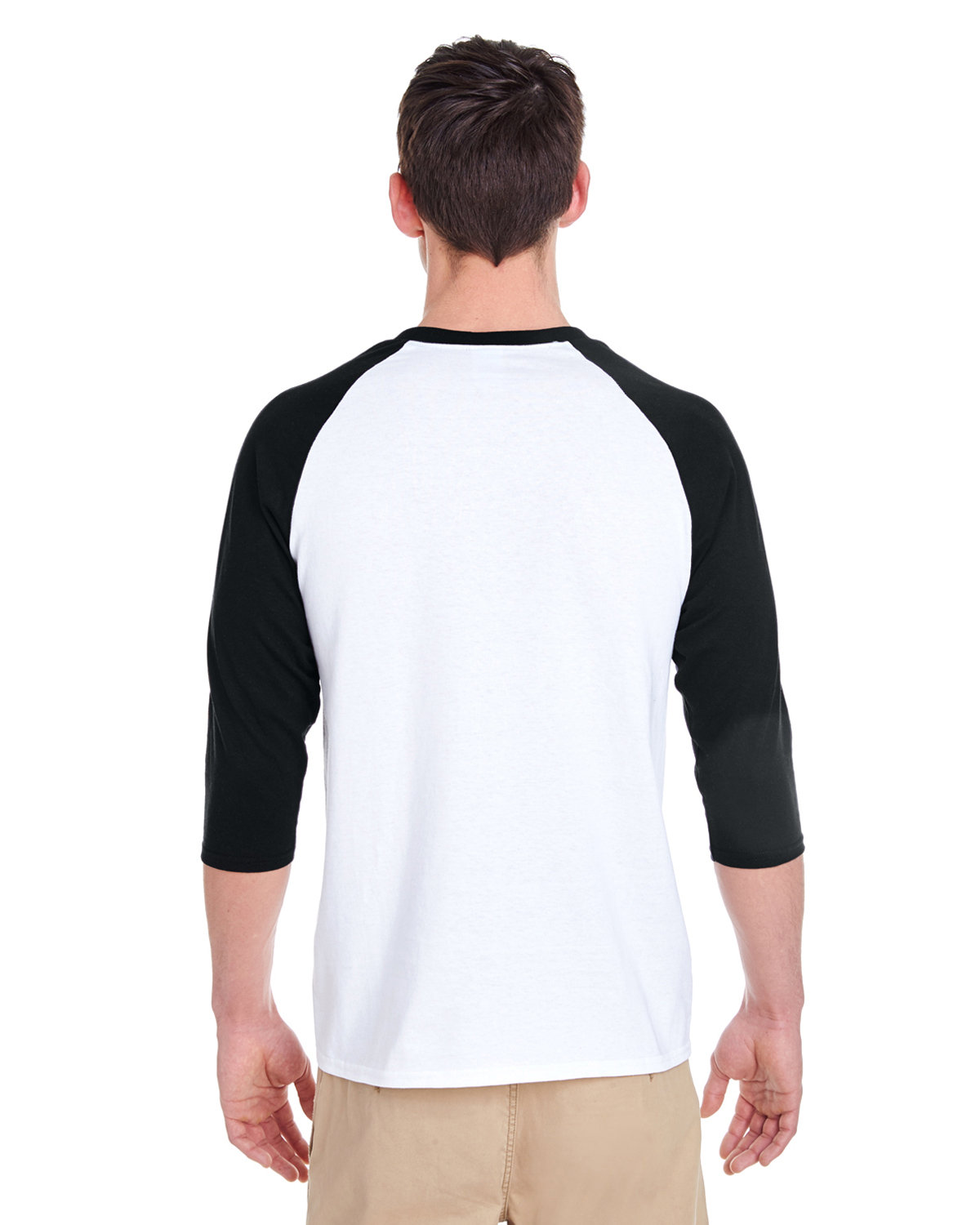 G570 Gildan Adult Heavy Cotton 3/4-Raglan Sleeve T-Shirt - Back Image