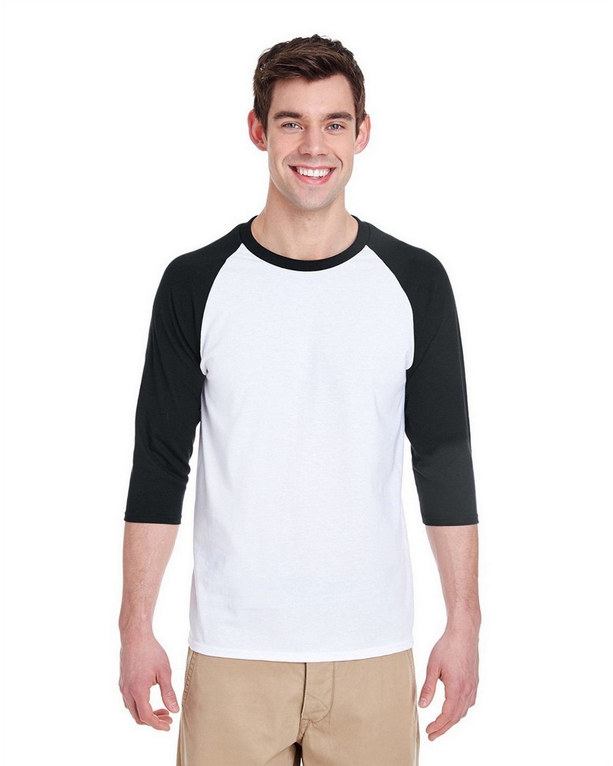 G570 Gildan Adult Heavy Cotton 3/4-Raglan Sleeve T-Shirt