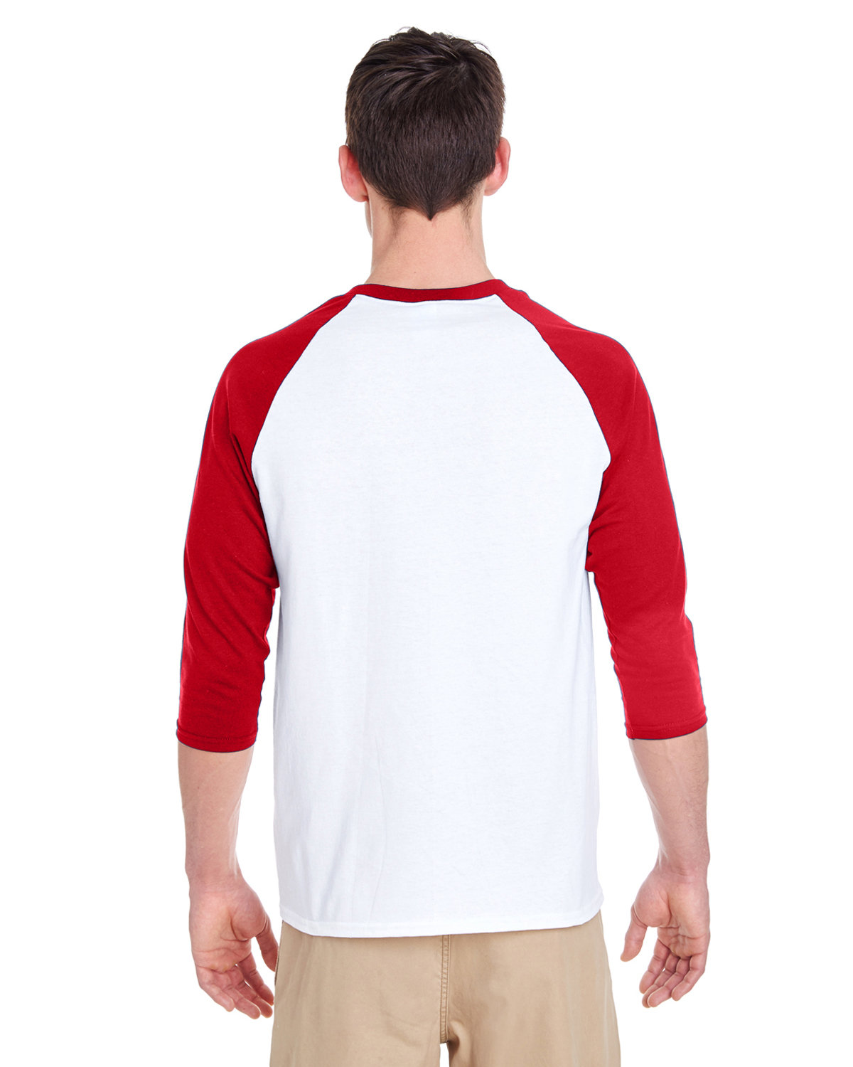 G570 Gildan Adult Heavy Cotton 3/4-Raglan Sleeve T-Shirt - Back Image