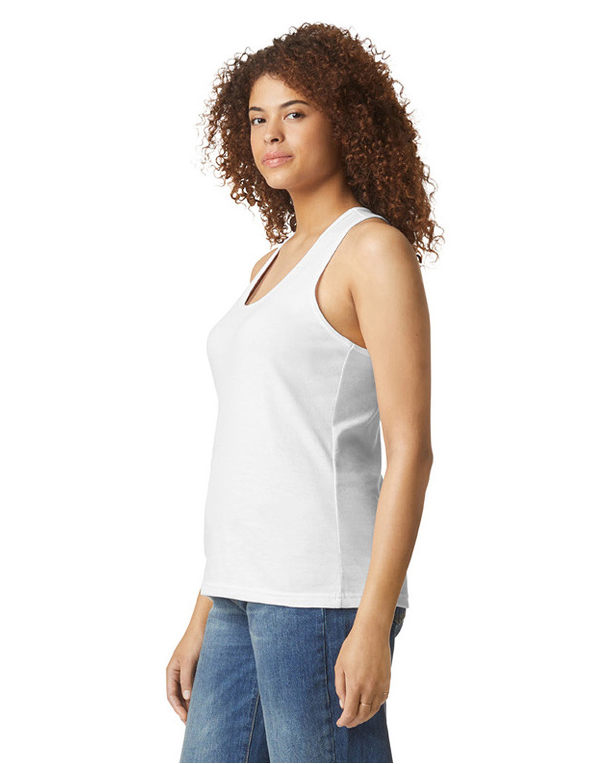 G672L Gildan Ladies Softstyle CVC Racerback Tank - Siide Image
