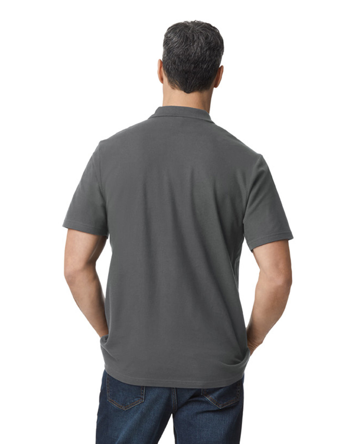 G648 Gildan Mens Softstyle Double Pique Polo - Back Image