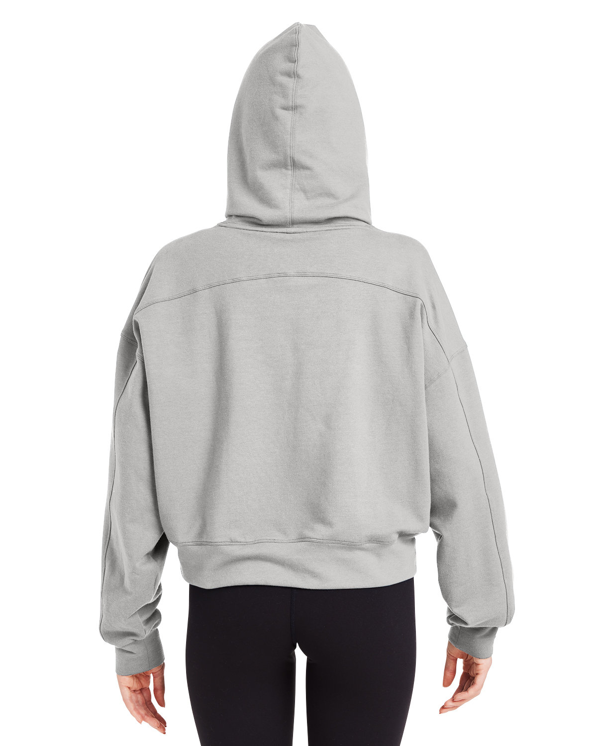 PDP1725 Glyder Ladies Vintage Oversized Cropped Hooded Sweatshirt - Back Image