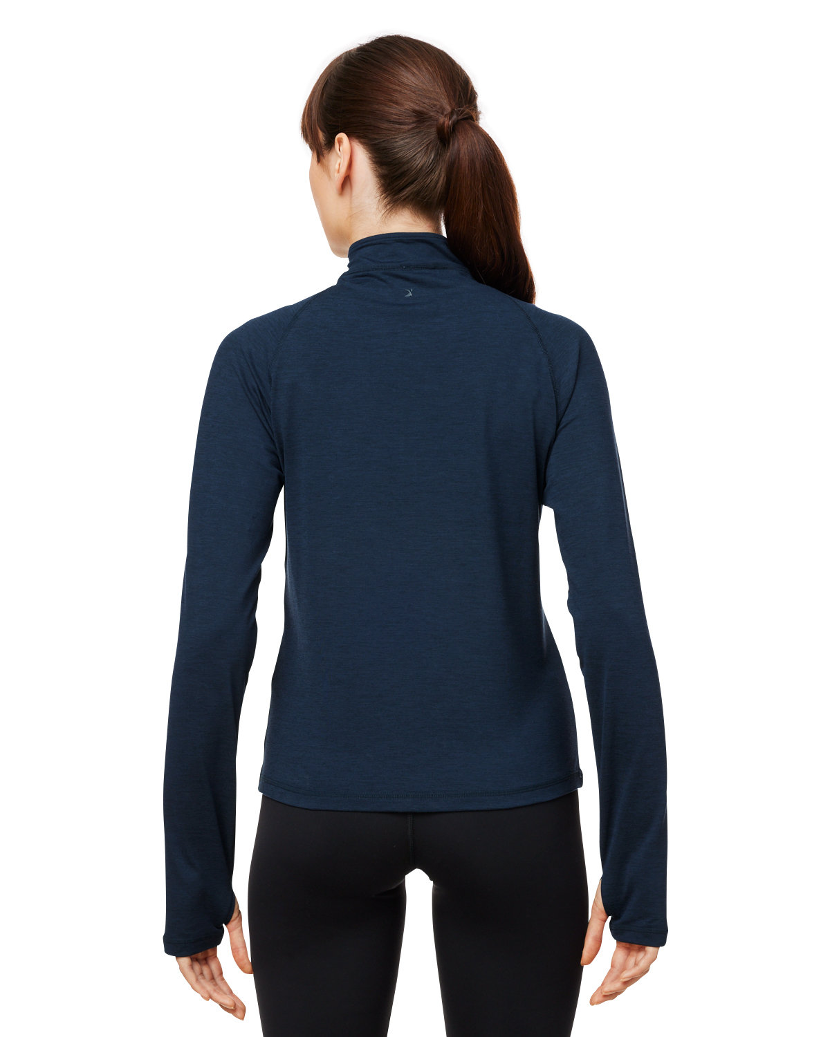 PDP8023 Glyder Ladies Marbled Jersey Fairway Quarter-Zip - Back Image