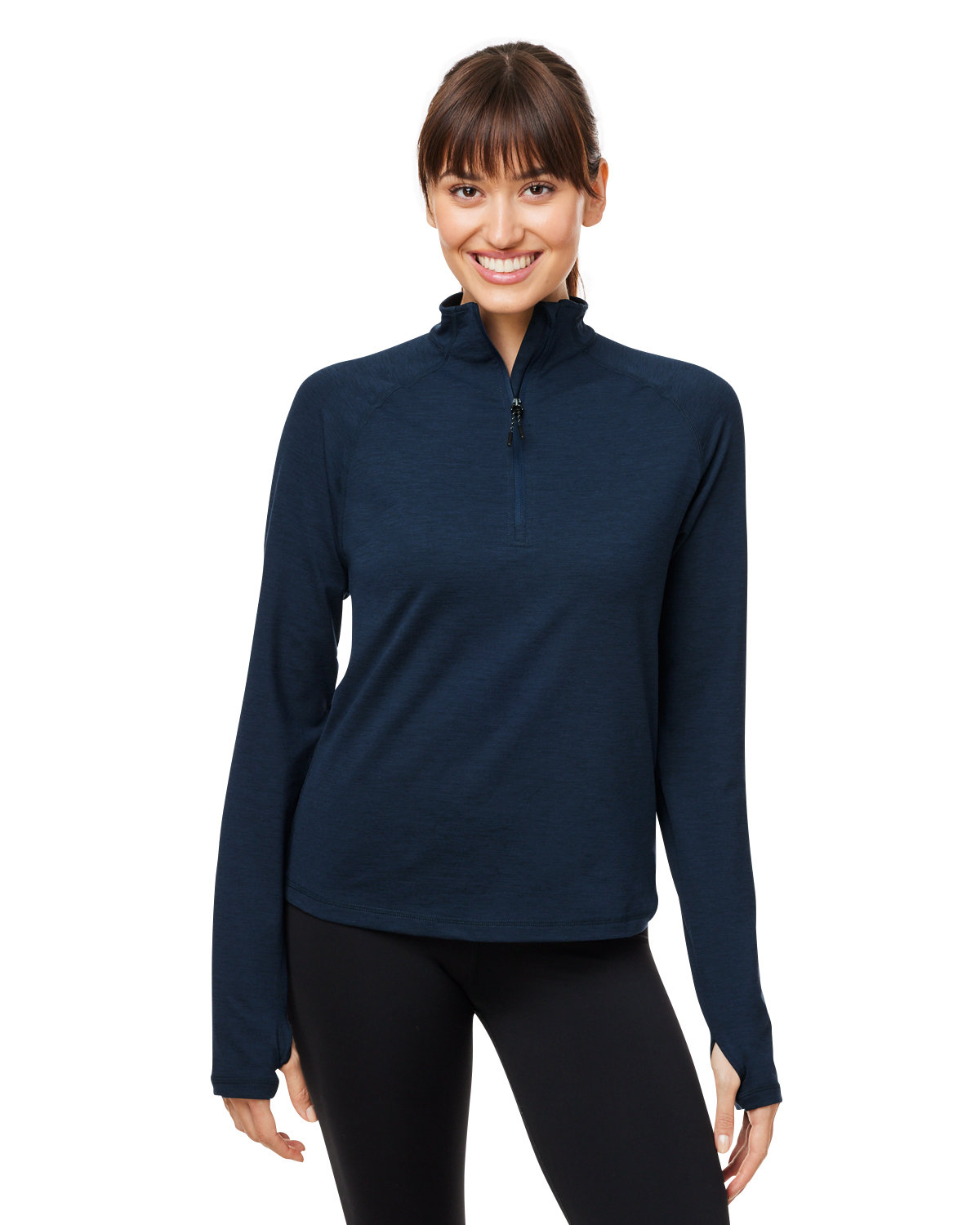 PDP8023 Glyder Ladies Marbled Jersey Fairway Quarter-Zip
