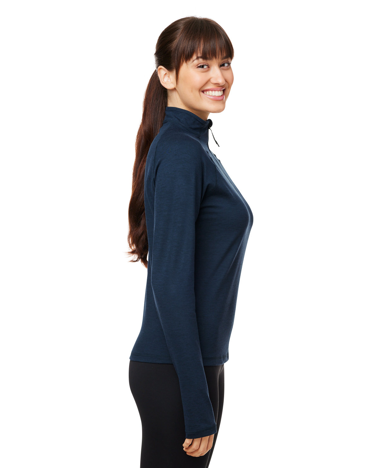 PDP8023 Glyder Ladies Marbled Jersey Fairway Quarter-Zip - Siide Image
