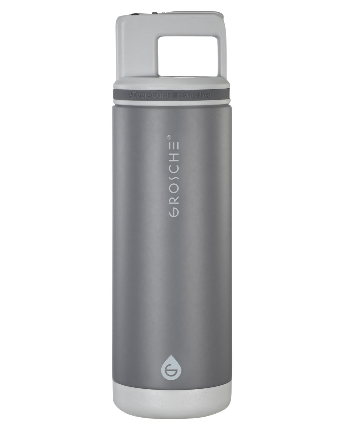 GR004 Grosche Alpine 20oz Flip N Sip Insulated Water Bottle - Back Image