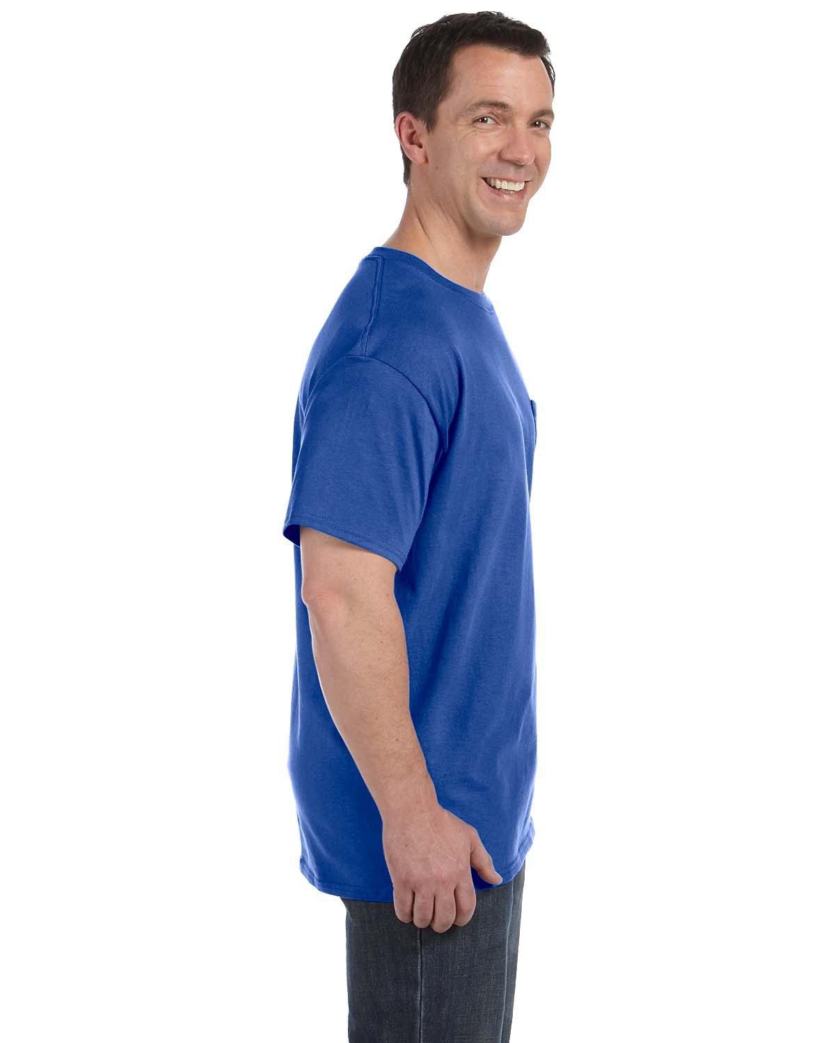 H5590 Hanes Mens Authentic-T Pocket T-Shirt - Siide Image