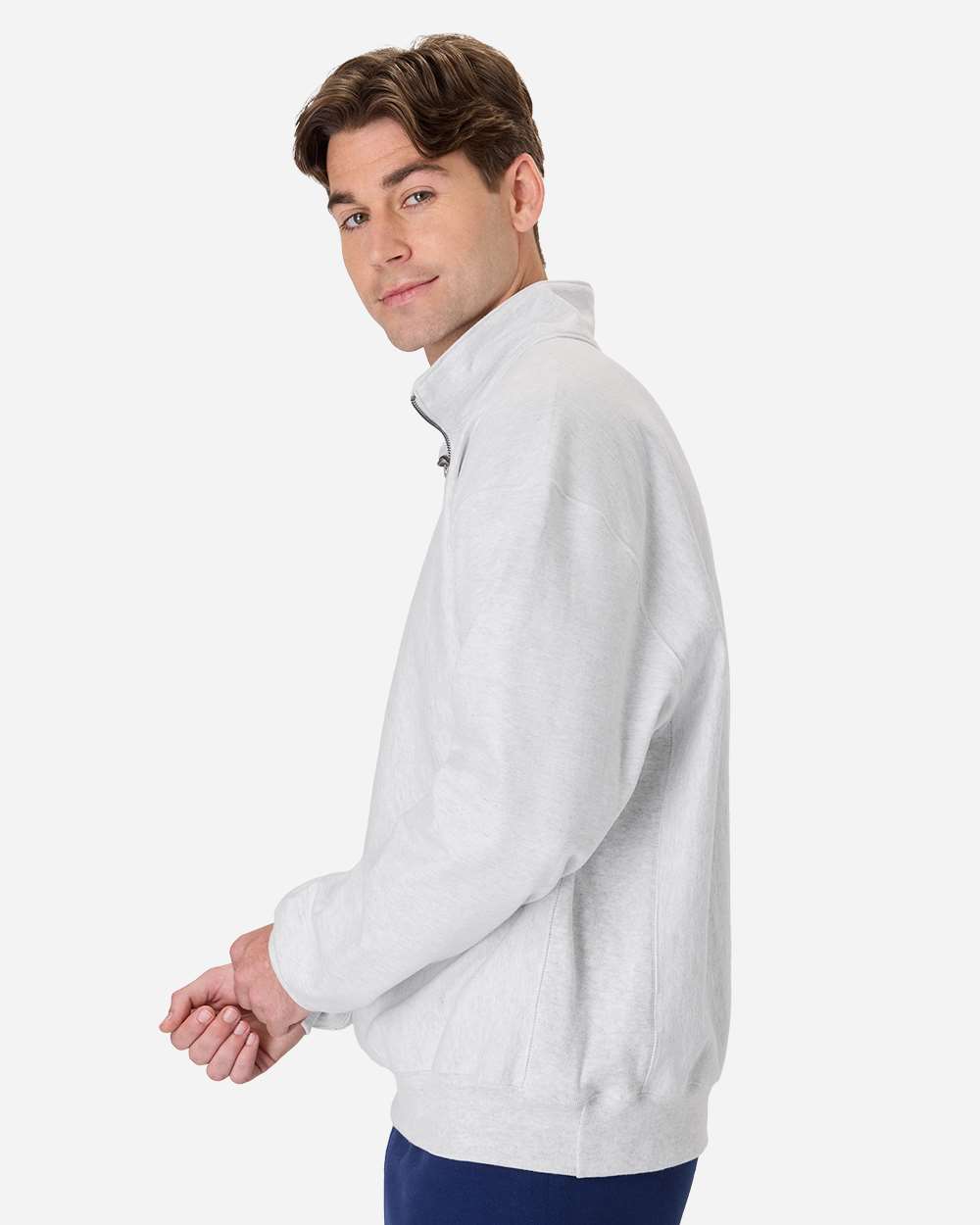 OG900 Hanes Mens Beefy Sweats Premium Heavyweight Quarter-Zip Sweatshirt - Siide Image