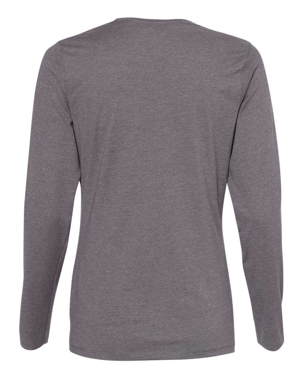 S04LS Hanes Perfect-T Women’s Long Sleeve Scoopneck T-Shirt - Back Image
