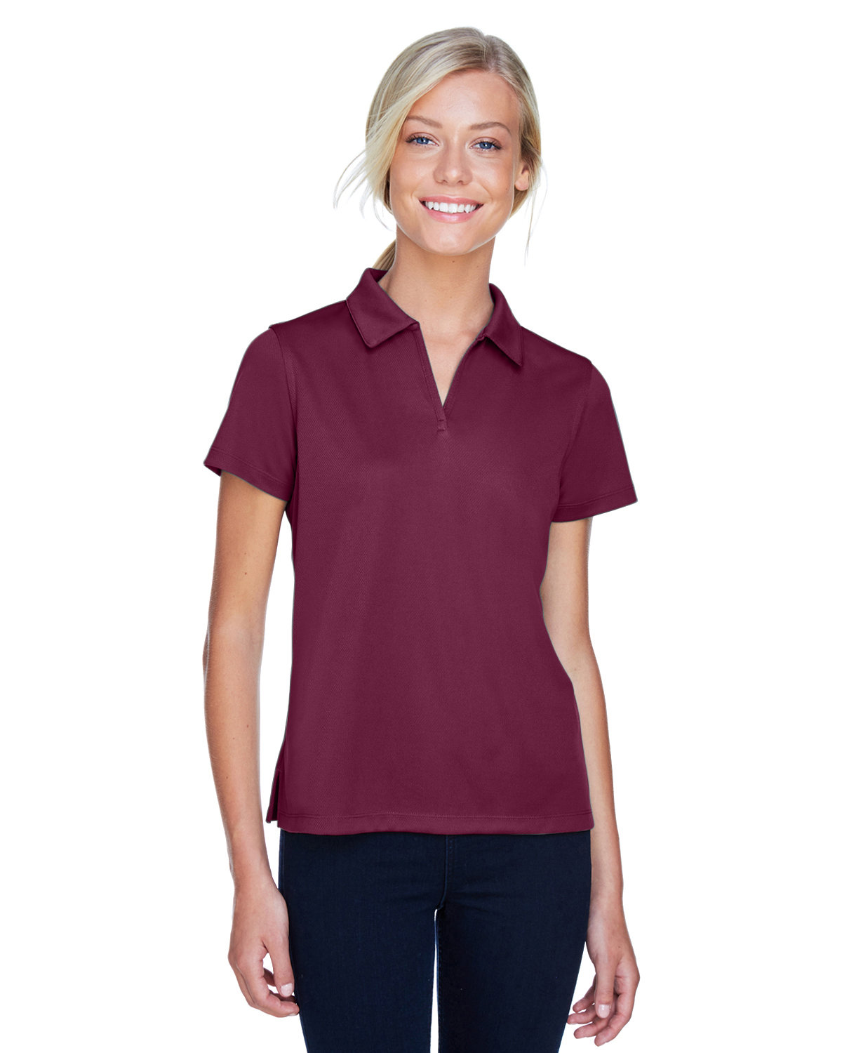 M353W Harriton Ladies Double Mesh Polo