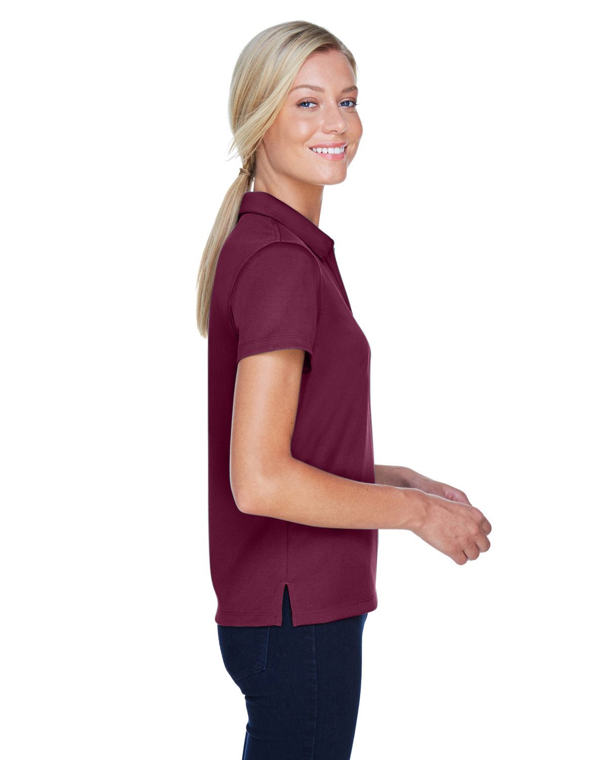 M353W Harriton Ladies Double Mesh Polo - Siide Image