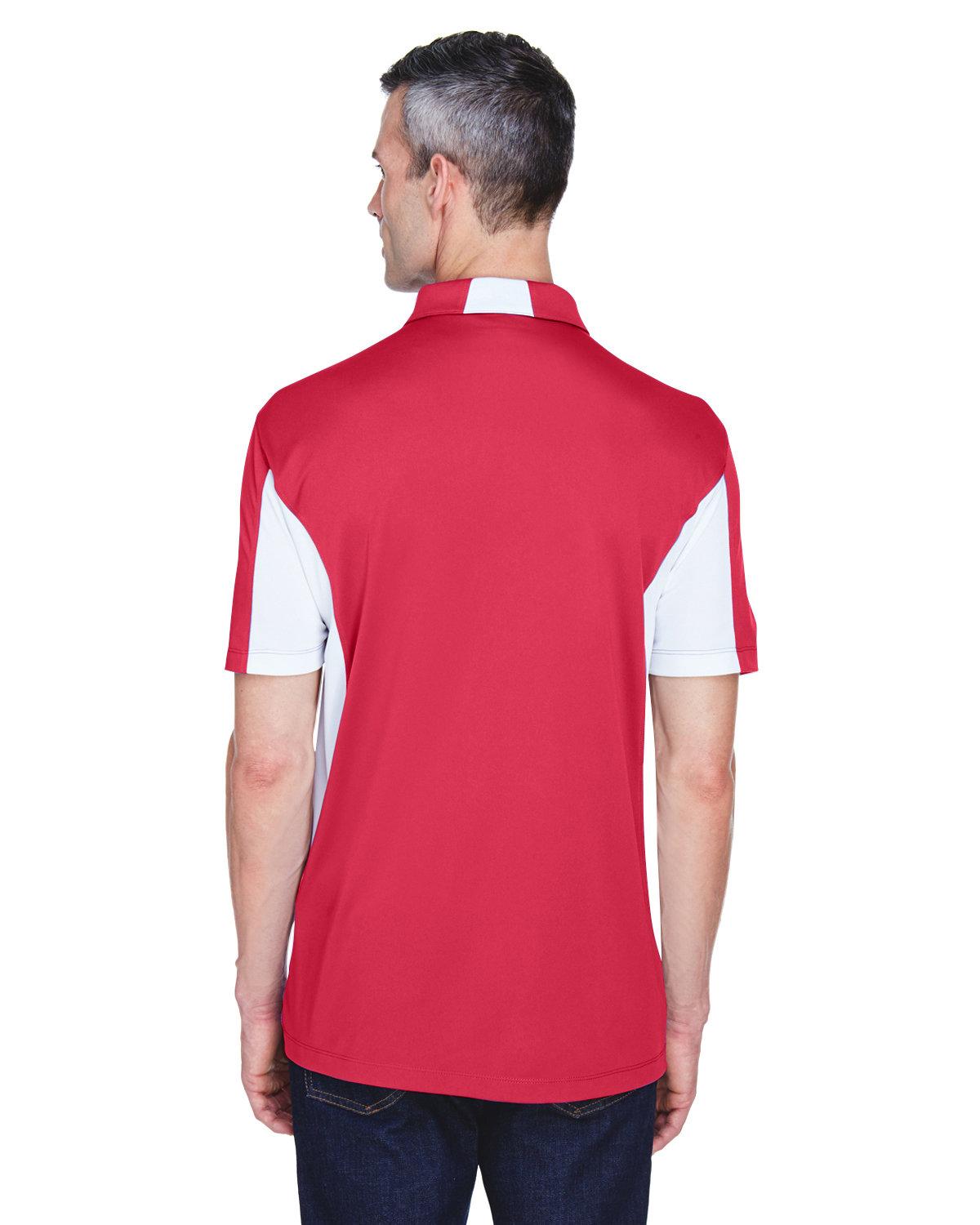 M355 Harriton Mens Side Blocked Micro-Piqué Polo - Back Image