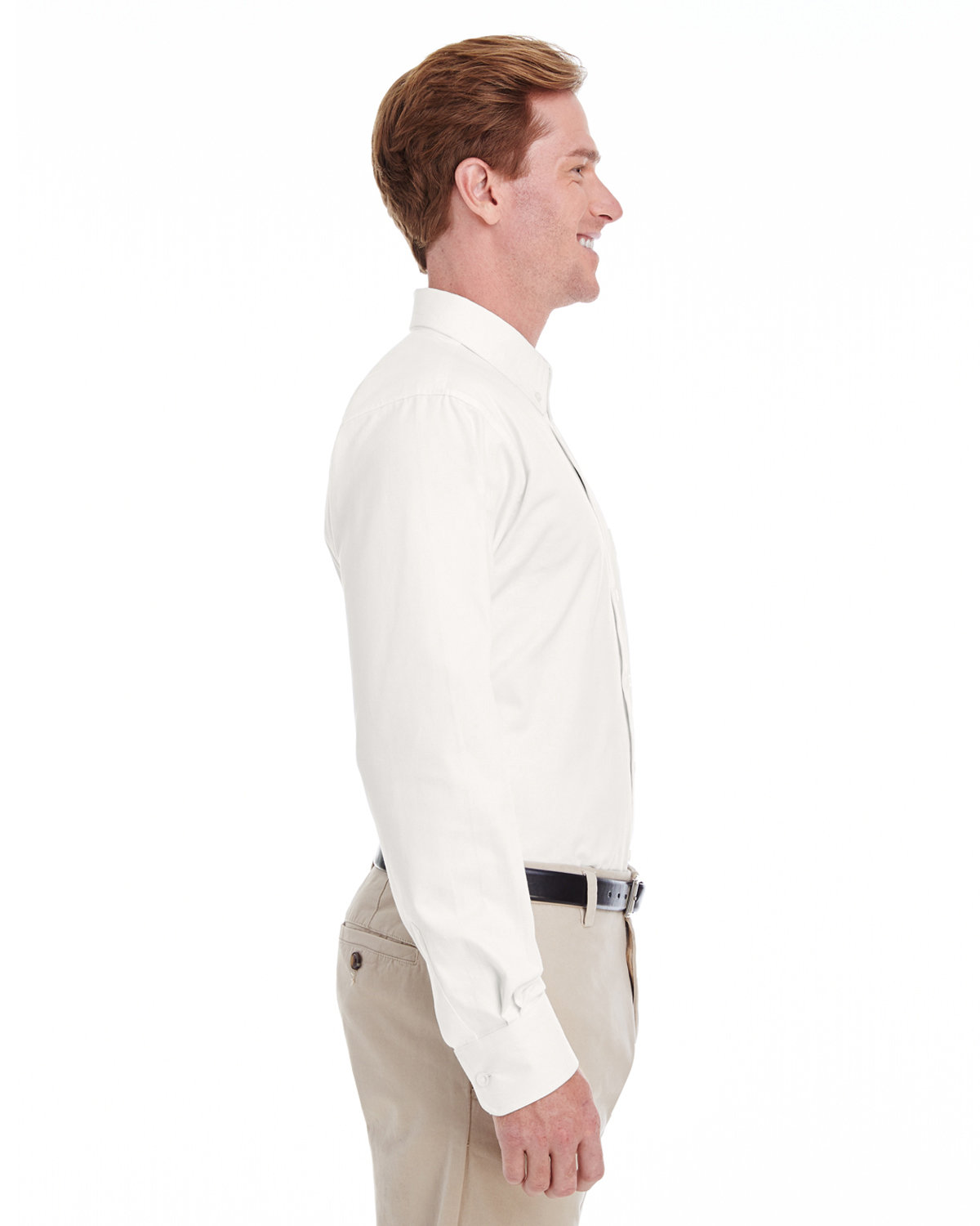 M581T Harriton Mens Tall Foundation 100% Cotton Long-Sleeve Twill Shirt with Teflon - Siide Image