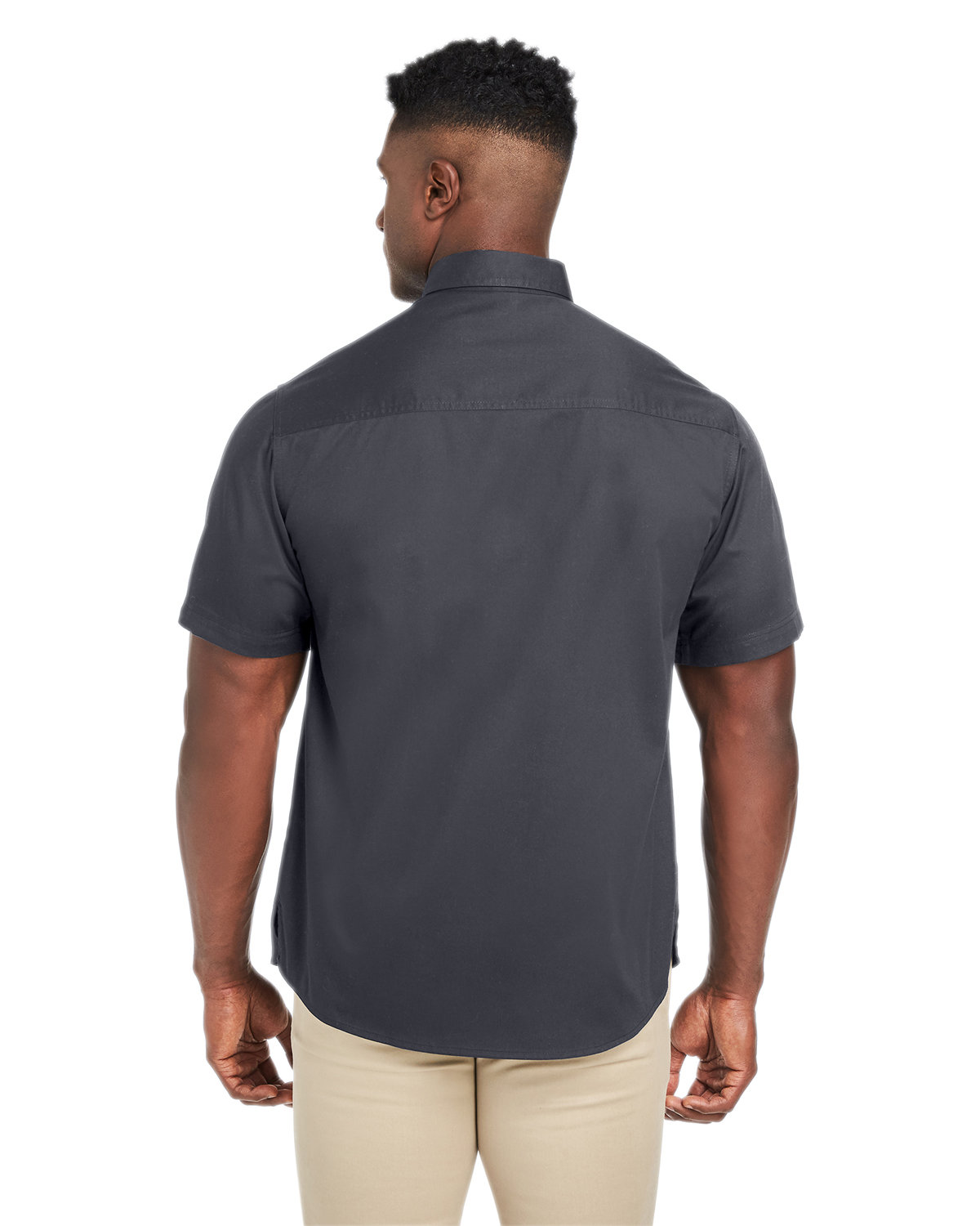 M585 Harriton Mens Advantage IL Short-Sleeve Work Shirt - Back Image